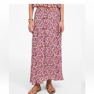Madewell Floral Maxi Skirt in Pink, Size 4/Small, Madewell Skirt